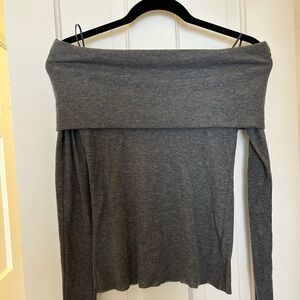 Gray Off-Shoulder Top